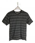 COMME des GARCONS HOMME PLUSコムデギャルソンオムプリュス）の古着「メッシュデザインスカルプリントTシャツ」｜ブラック×ホワイト