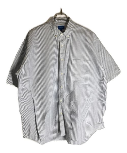 BEAMS（ビームス）BEAMS (ビームス) ショートスリーブヘビーオンスビッグオックスフォードシャツ ホワイト×ブルー サイズ:XLの古着・服飾アイテム