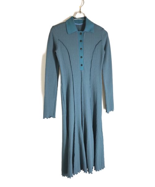 LE CIEL BLEU（ルシェルブルー）LE CIEL BLEU (ルシェルブルー) リブポロドレス ブルー サイズ:36の古着・服飾アイテム