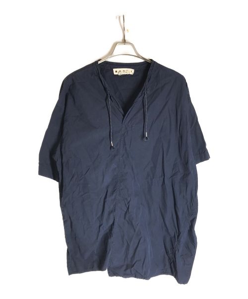 MARNI（マルニ）MARNI (マルニ) アシンメトリースキッパーS/Sシャツ ネイビー サイズ:48の古着・服飾アイテム