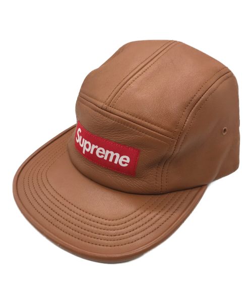 SUPREME（シュプリーム）SUPREME (シュプリーム) LEATHER CAMP CAP ブラウンの古着・服飾アイテム