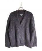 MAISON SPECIALメゾンスペシャル）の古着「Mourine Brushed Kid Mohair V-Neck Knit Cardigan」｜ネイビー