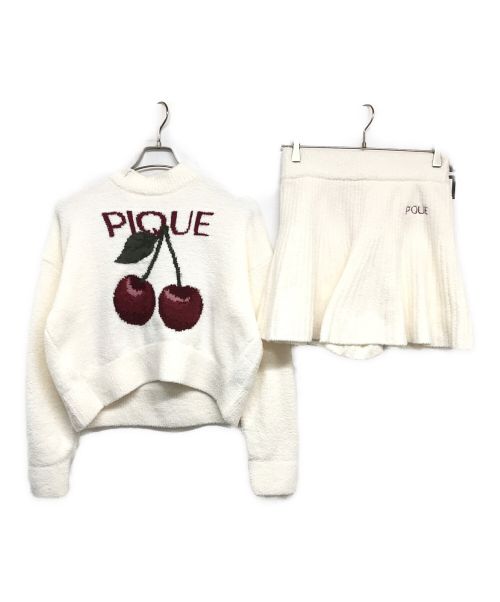 gelato pique（ジェラートピケ）gelato pique (ジェラートピケ) チェリージャガードプルオーバー&リブフレアショートパンツ ホワイト サイズ:ONE SIZEの古着・服飾アイテム