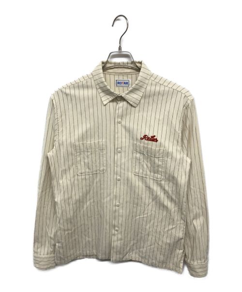 ROTAR（ローター）ROTAR (ローター) Striped Work Shirt ベージュ サイズ:FREEの古着・服飾アイテム