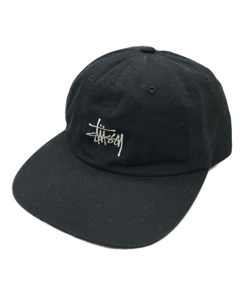 stussy（ステューシー）stussy (ステューシー) ロゴ刺繍キャップ ブラックの古着・服飾アイテム