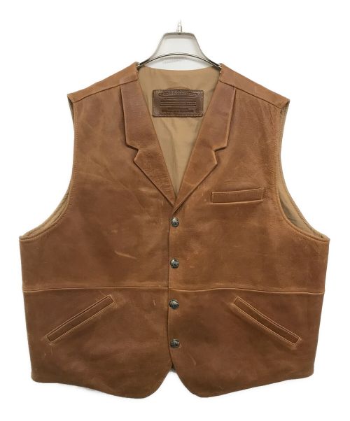 CORONADO LEATHER（コロナド・レザー）CORONADO LEATHER (コロナド・レザー) 古着ビッグレザーベスト ブラウン サイズ:XLの古着・服飾アイテム