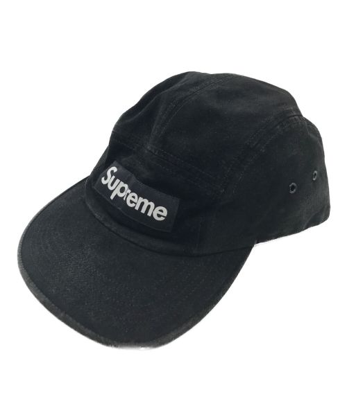 SUPREME（シュプリーム）SUPREME (シュプリーム) Box Logo Suede Camp Cap ブラックの古着・服飾アイテム