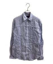 POLO RALPH LAUREN (ポロ・ラルフローレン) ストライプリネンシャツ ブルー サイズ:XS