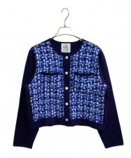 NOLLEY'S　 (ノーリーズ) プレミアムツイードニットジャケット ネイビー サイズ:38