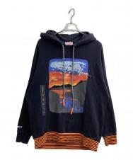 Palm Angels GREETINGS HOODIE PULLOVER BLACK / メッセージ プルオーバー パーカー ブラック / PMBB036S19441065 / Made in PORTUGAL / ポルトガル製