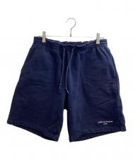 COMME des GARCONS HOMME (コムデギャルソン オム) ロゴスウェットショーツ / HI-P027 / AD2021 ネイビー サイズ:XS
