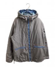 ARMANI JEANS (アルマーニジーンズ) 中綿ジャケット 90s~ グレー×ブルー サイズ:46