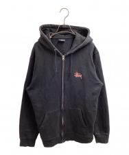 stussy (ステューシー) LOGO ZIP HOODIE / ロゴジップパーカー / ブラック サイズ:L