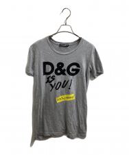 DOLCE & GABBANA (ドルチェ&ガッバーナ) ロゴプリントスパンコールT グレー サイズ:36