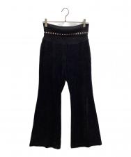 xgalx (エックスギャラックス) Velour Flare Pants ブラック サイズ:S