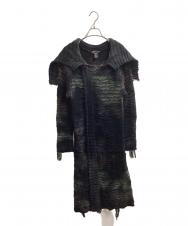 DIESEL (ディーゼル) DIstressed Knit Long Coat ブラック サイズ:S