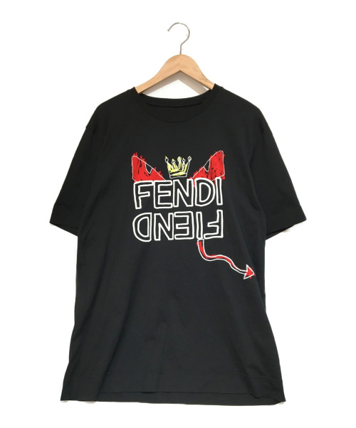 FENDI（フェンディ）FENDI (フェンディ) モンスターロゴプリントTシャツ ブラック サイズ:Mの古着・服飾アイテム