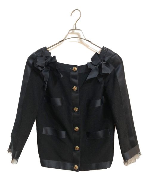 CHANEL（シャネル）CHANEL (シャネル) リボンデザインジャケット ブラック サイズ:36の古着・服飾アイテム