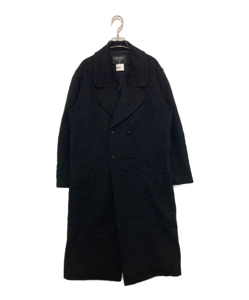 CHANEL（シャネル）CHANEL (シャネル) ココマークボタンウールダブルコート ブラック サイズ:38の古着・服飾アイテム