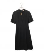 BURBERRY LONDONバーバリー ロンドン）の古着「Silk wool blend half sleeves dress」｜ブラック