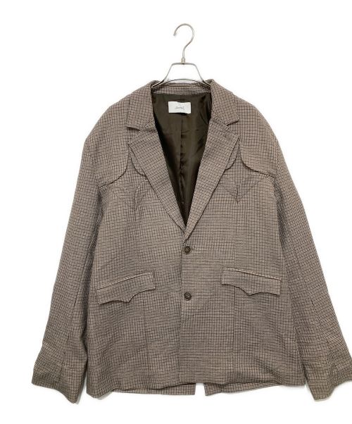 soerte（ソエルテ）soerte (ソエルテ) Single breasted design tack tailored jacket ブラウン サイズ:3の古着・服飾アイテム