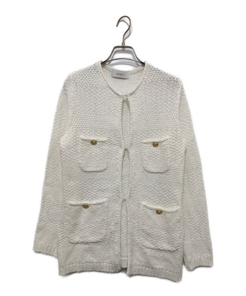 ANAYI（アナイ）ANAYI (アナイ) コットンテープニットジャケット ホワイト サイズ:38の古着・服飾アイテム