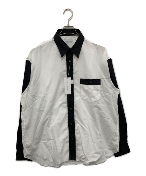 LITTLEBIG（リトルビッグ）LITTLEBIG (リトルビッグ) 配色シャツ ホワイト×ブラック サイズ:48 未使用品の古着・服飾アイテム