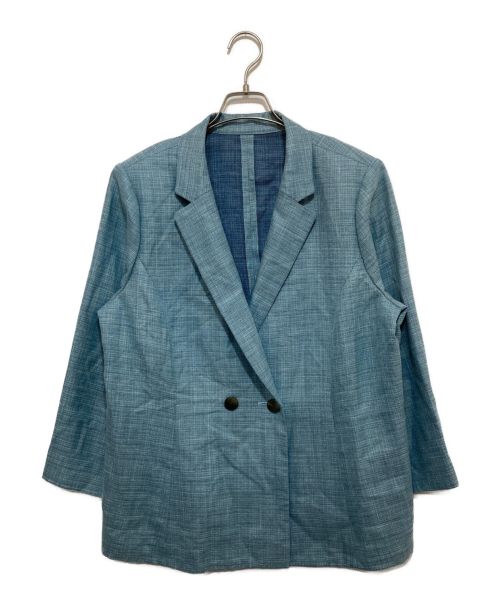 Leilian（レリアン）Leilian (レリアン) ウール×シルクジャケット ブルー サイズ:17号の古着・服飾アイテム