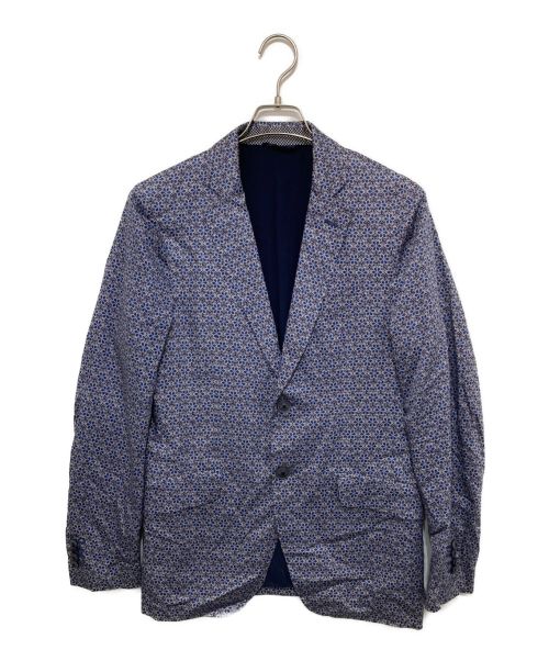 ETRO（エトロ）ETRO (エトロ) 総柄2Bジャケット ネイビー サイズ:48の古着・服飾アイテム