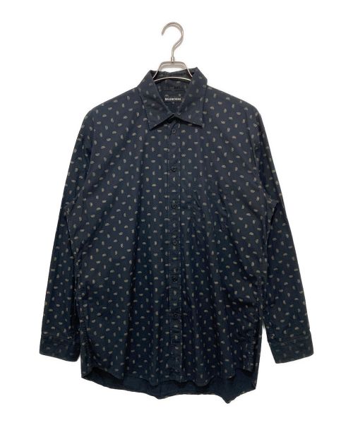BALENCIAGA（バレンシアガ）BALENCIAGA (バレンシアガ) BBロゴ総柄シャツ ブラック サイズ:39の古着・服飾アイテム