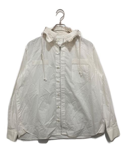 sacai（サカイ）sacai (サカイ) フーデッドシャツ ホワイト サイズ:3の古着・服飾アイテム