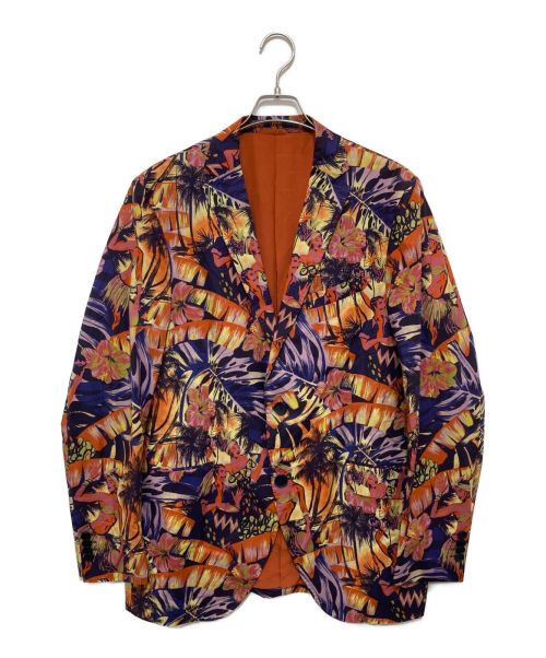 ETRO（エトロ）ETRO (エトロ) アロハ柄テーラードジャケット オレンジ サイズ:56の古着・服飾アイテム