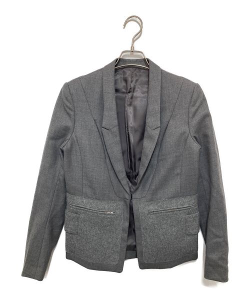 UNDERCOVER（アンダーカバー）UNDERCOVER (アンダーカバー) 切替デザインテーラードジャケット グレー サイズ:1の古着・服飾アイテム
