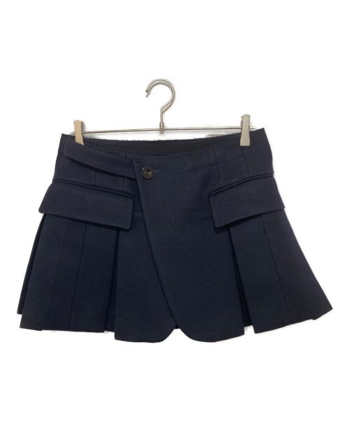 sacai（サカイ）sacai (サカイ) ウールスカートパンツ ネイビー サイズ:2の古着・服飾アイテム