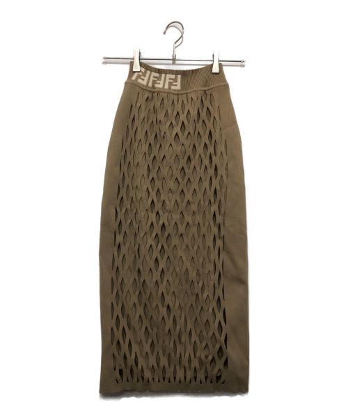 FENDI（フェンディ）FENDI (フェンディ) メッシュニットスカート ベージュ サイズ:42の古着・服飾アイテム