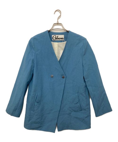 CABANA（カバナ）CABANA (カバナ) ノーカラージャケット ブルー サイズ:38の古着・服飾アイテム