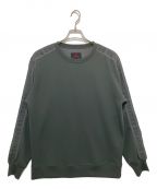 BRIEFINGブリーフィング）の古着「SIDE LINE CREW NECK」｜カーキ