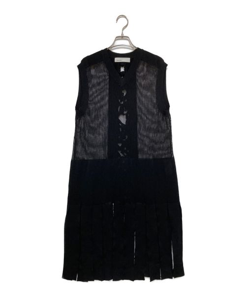 TOGA ARCHIVES（トーガアーカイブス）TOGA ARCHIVES (トーガアーカイブス) フリンジニットドレス ブラック サイズ:Ｓの古着・服飾アイテム