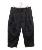 ANCELLMアンセルム）の古着「BELTED L/P TUCK WIDE PANTS」｜ブラック