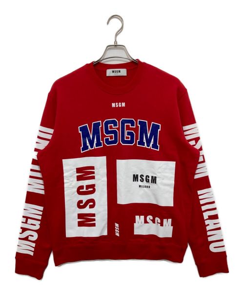 MSGM（エムエスジーエム）MSGM (エムエスジーエム) プリントスウェット レッド サイズ:XSの古着・服飾アイテム