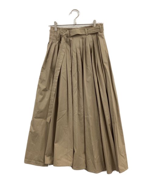 ATON（エイトン）ATON (エイトン) ダブルラッププリーツスカート ベージュ サイズ:１の古着・服飾アイテム