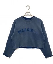 Maison Margiela (メゾンマルジェラ) ロゴクロップドスウェット ブルー サイズ:SIZE S