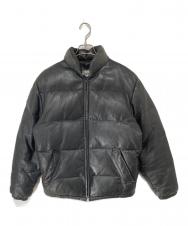 Schott (ショット) レザーダウンジャケット USA製 ブラック サイズ:36