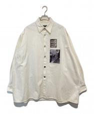 RAF SIMONS (ラフシモンズ) BIG FIT DENIM SHIRT with TWO PATCHE（ビッグフィットシャツ）/ オーバーサイズドシャツ　191-248 ホワイト サイズ:S