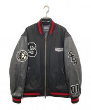 WIND AND SEA Hysteric Glamour (ヒステリックグラマー) Varsity Jacket(ヴァーシティジャケット) コラボスタジャン WDS-C-HYS-23-AP-Q1-01 ブラック サイズ:Xl