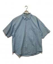 AURALEE (オーラリー) WASHED FINX TWILL BIG HALF SLEEVED SHIRT スカイブルー サイズ:5