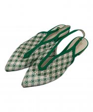 Mame Kurogouchi (マメクロゴウチ) Low Heel Mesh Back Band Sandal ローヒールメッシュバックバンドサンダル グリーン サイズ:241/2