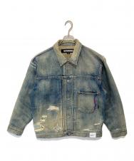 NEIGHBORHOOD (ネイバーフッド) 24SS SAVAGE DENIM TYPE-1 JACKET(サベージ デニム タイプ1 ジャケット)/ デニム トラッカージャケット 241XBNH-JKM01 インディゴ サイズ:L