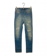 RAF BY RAF SIMONS (ラフバイ ラフシモンズ) Distressed Jeans ディストレスドジーンズ J020 D204 ブルー サイズ:W29