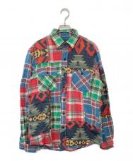 POLO RALPH LAUREN (ポロ・ラルフローレン) パッチワークシャツ マルチカラー サイズ:M